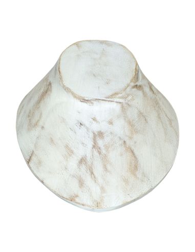 Buste présentoir à colliers en bois massif blanc cérusé