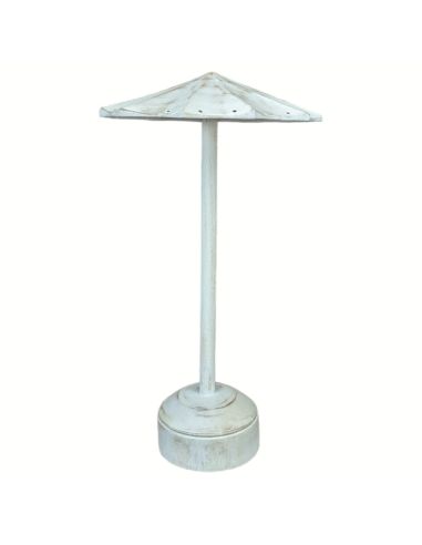Display with earrings shape Parasol solid wood ceruse white