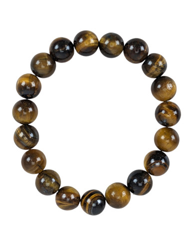 Natural Tiger Eye Bracelet - 10mm Balls