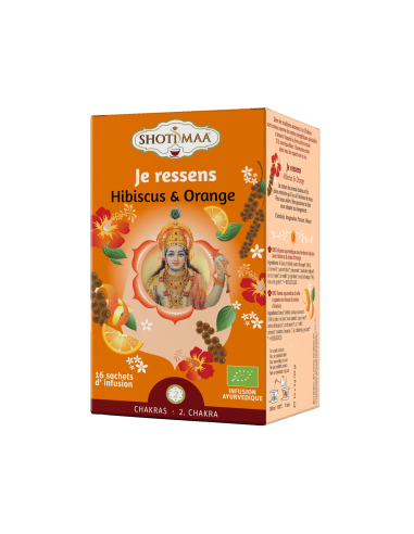 Tisane infusion ayurvédique bio hibiscus orange chakra 2 Shoti Maa "Je ressens"