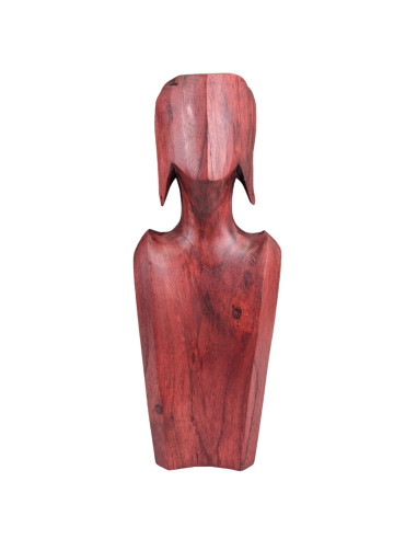 Busto Display collane e orecchini in legno massello rosso