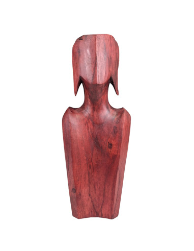 Busto rosso in legno massello collane e orecchini Display