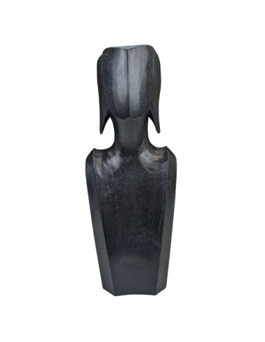 Busto Display collane e orecchini in legno massello nero
