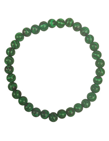 Bracciale in malachite con pezzi - sfere da 6 mm