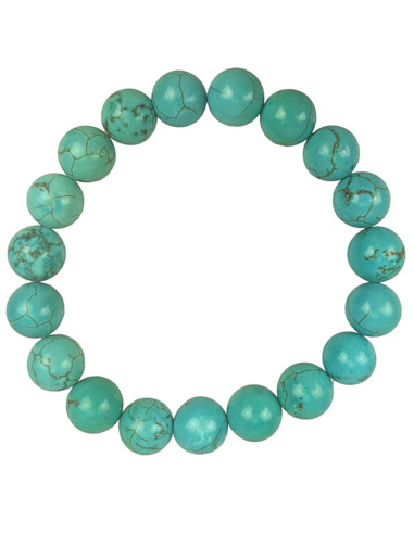 Turquoise Bracelet (Blue Howlite) - 10mm Balls