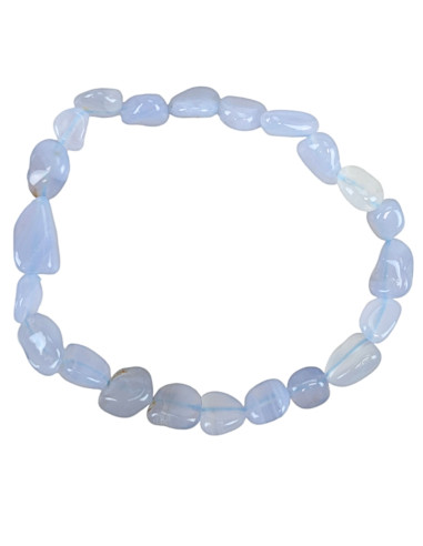 AAA Bracciale Calcedonio Blu - mini pietre burattate