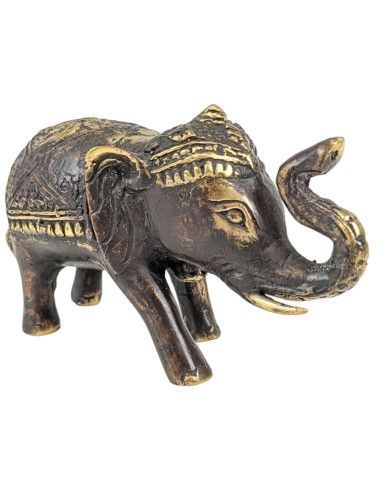 Statuette éléphant indien en laiton, objet déco de collection.