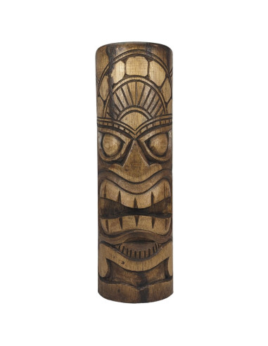 Déclassé - Grand Totem Tiki 50cm en bois massif sculpté à la main