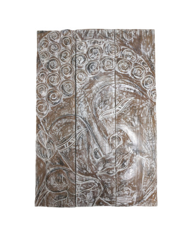 Testa di Buddha Zen|Trittico in legno 100x60cm