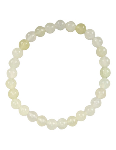 Light yellow Jade stone bracelet - 6mm balls