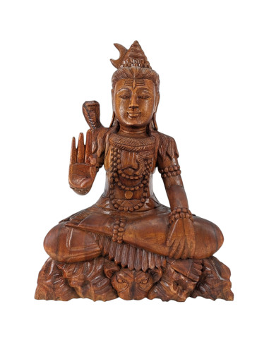 Large statue of Shiva 50cm in exotic wood. Quality handcrafted sculpture