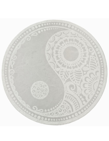 Disco Yin-Yang in Selenite ø10cm - Piastra di Rivestimento Feng Shui