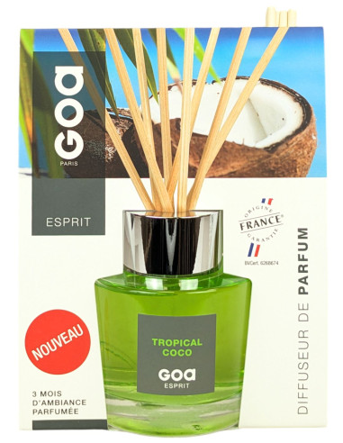 Tropical Coco - Goa Rattan Rod Perfume Diffuser - Goatier Esprit 200ml