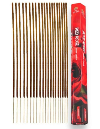 Charcoal-Free Incense with Red Rose 20 Sticks | Terra