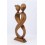 Statua astratta coppia Amore Infinito h20cm in legno massello tinta marrone