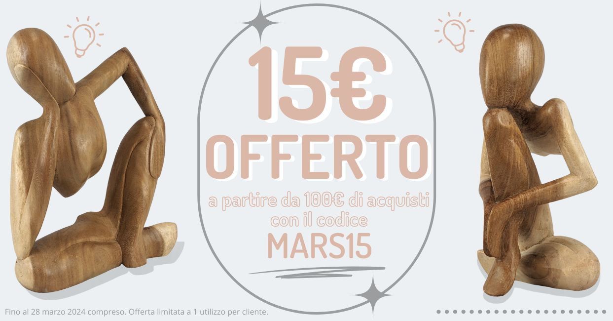 15€ GRATIS da 100€ di acquisti con il codice MARS15